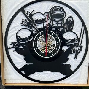 Ninja Turtle Vinyl Wall Clock - Black